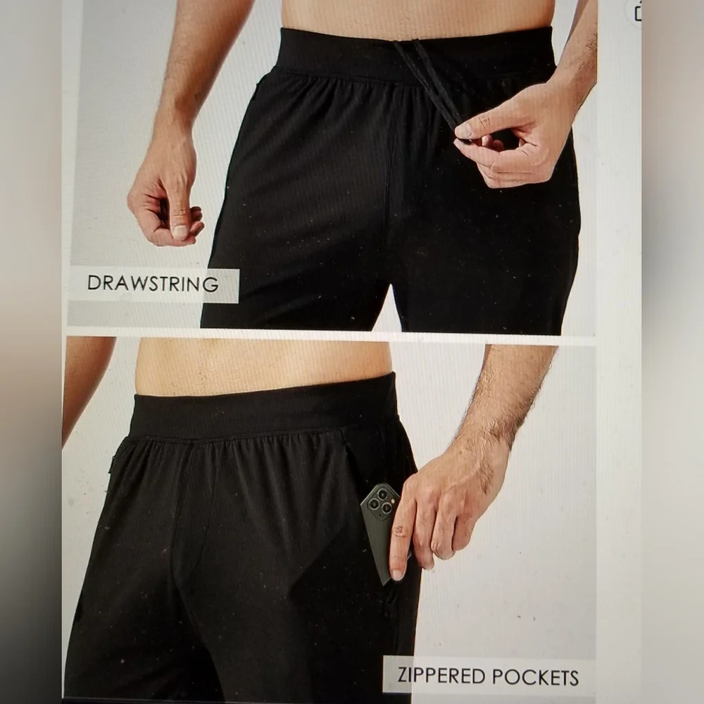 NWT WILLIT MENS STRETCH LIGHTWEIGHT JOGGERS WORKOUT ZIPPER POCKET PANTS